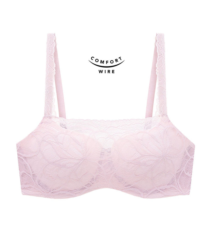 Body Make Up Illusion Lace Wired Padded Bra - PEROLA