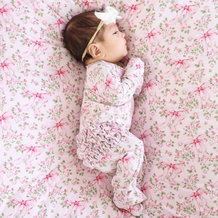 Bows in Bloom Ruffle Zipper Footie