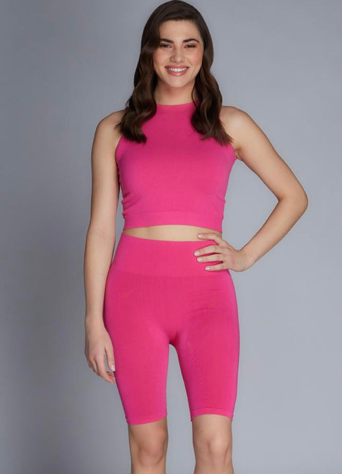 C'EST MOI BAMBOO RIB HIGHWAISTED BIKE SHORTS