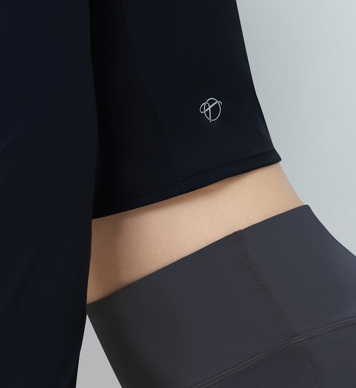 City Flow That's A Wrap Long Sleeve Top - BLACK