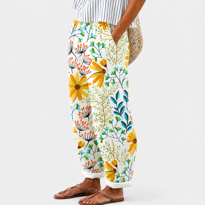 Comfort Floral Garden Pants