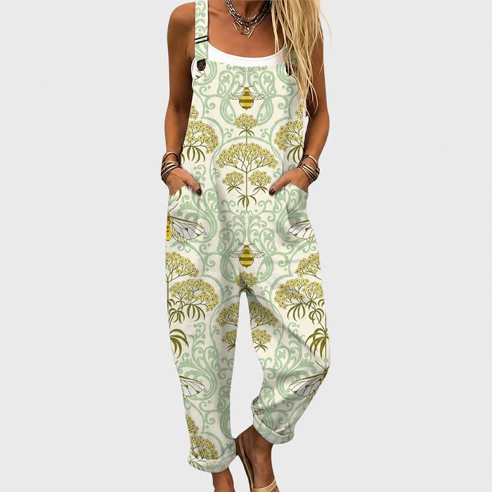 Comfortable Printed Overalls