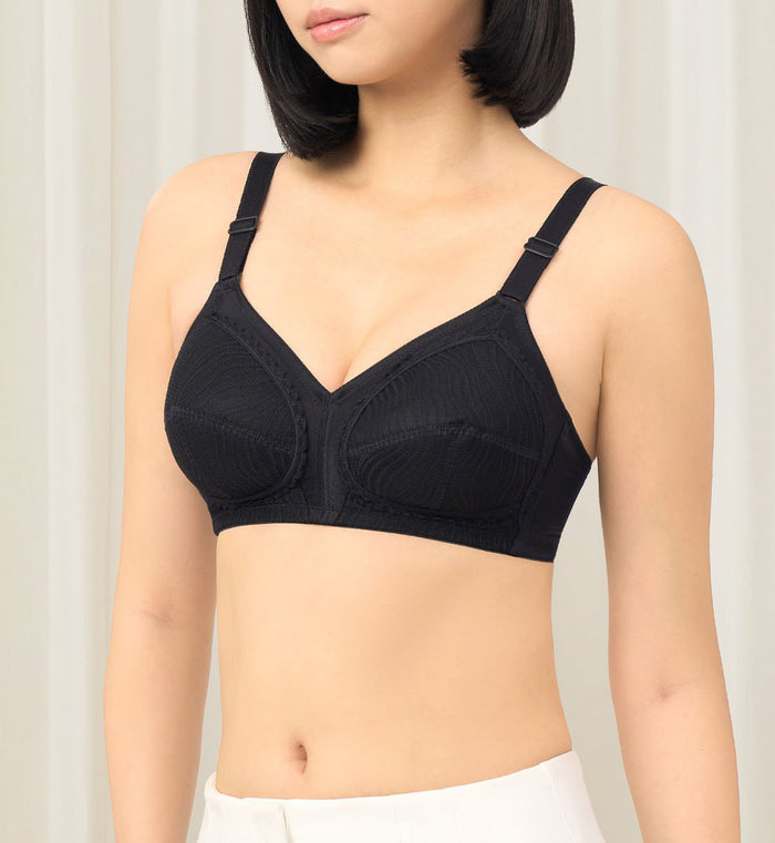 Form & Beauty 075 Non-Wired Padded Bra - BLACK