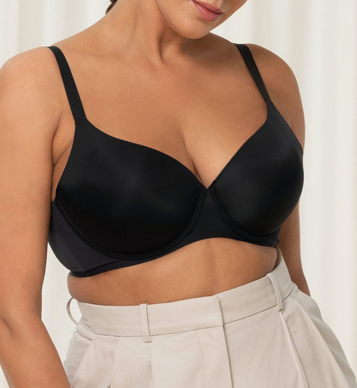 Invisible Inside-Out Wired Padded D+ Bra - BLACK