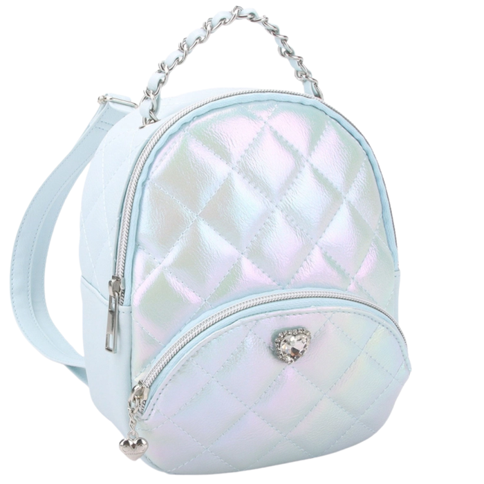 Iridescent Quilted Mini Backpack