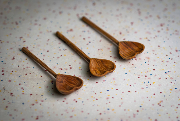 JUST TEA Hand-carved Heart Tea Spoon