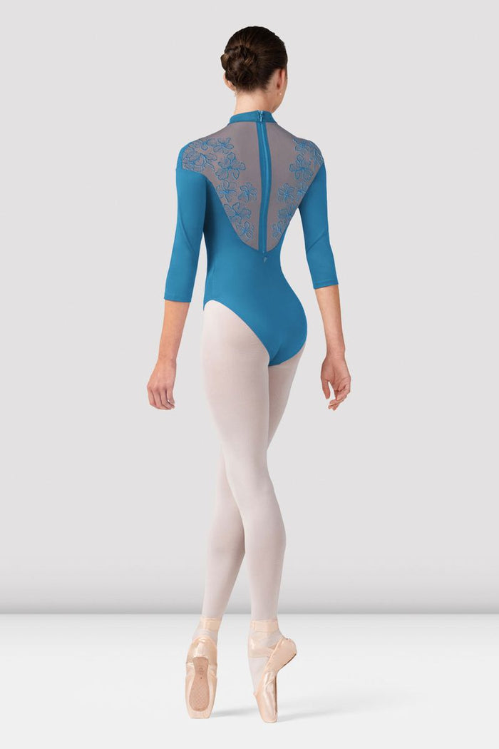 Ladies Calista Floral 3/4 Sleeve Leotard