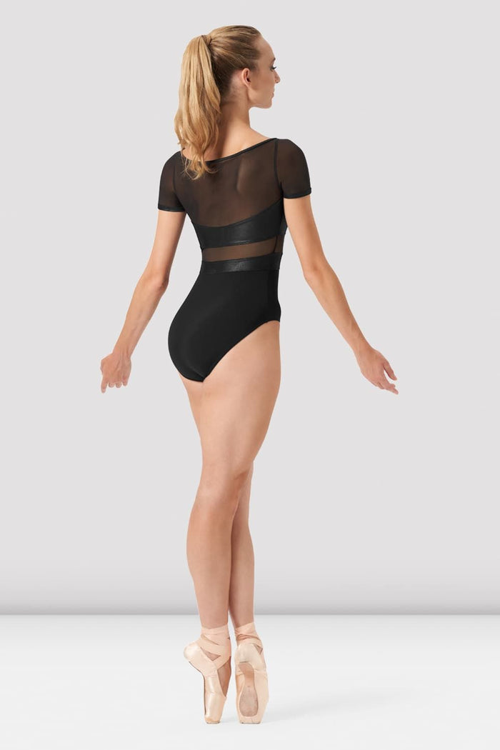 Ladies Reika Cap Sleeve Leather Look Leotard - BLOCH EU