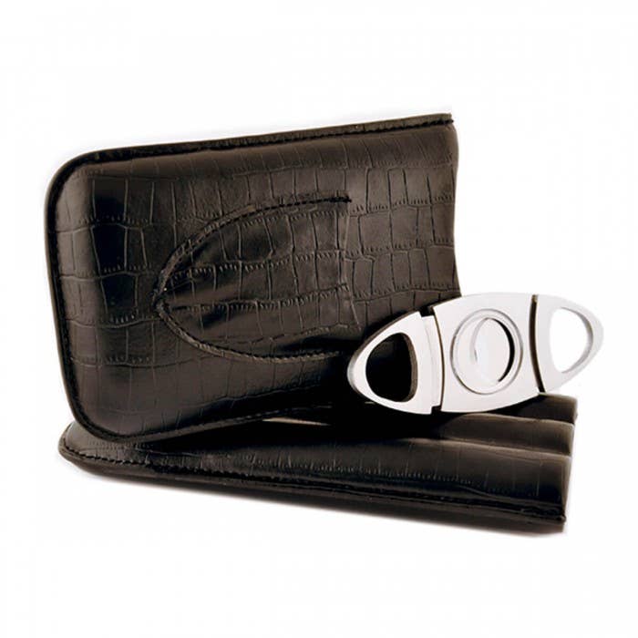 Leather Case with Cigar Cutter