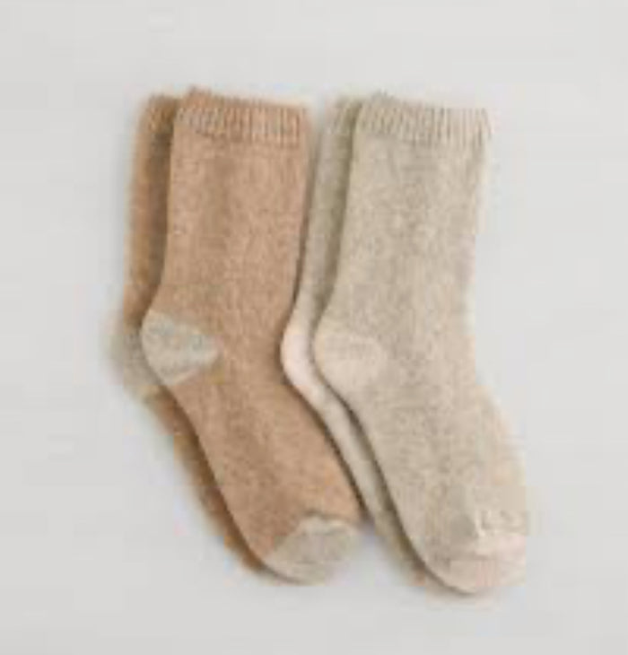 LEMON 2PK NON TERRY SWEATHER KNIT CREW SOCK