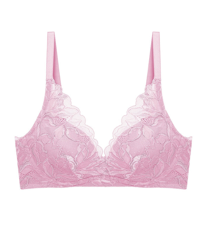 Magnolia Lace Non-Wired Push Up Deep V Bra - LILAC ORCHIDEE