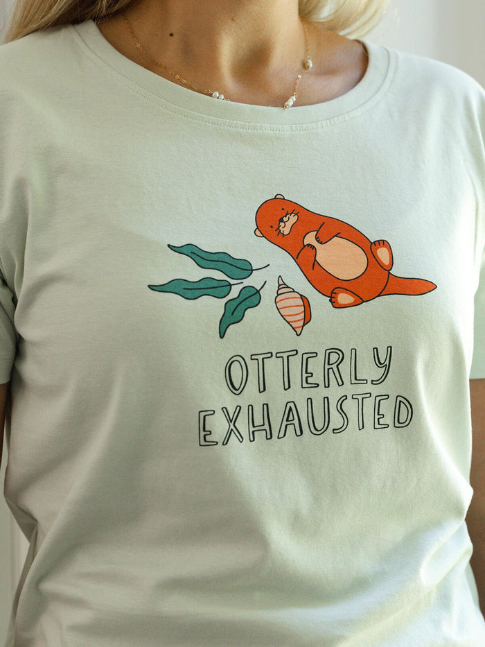 Otterly Exhausted — Ladies Lounge T - Millie + Moose
