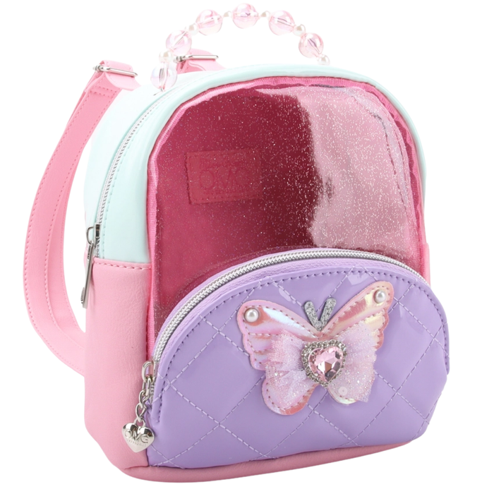 Quilted Clear Micro-Mini Colorblock Backpack