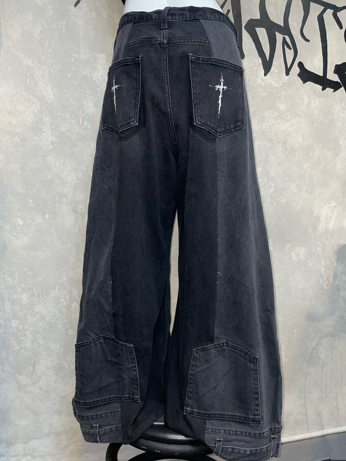 Remake Vintage Jeans (Cross On Knee//Stamped) 34” #REJCOKS04