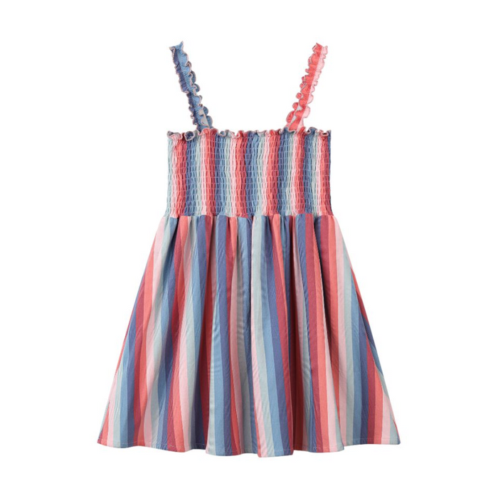 Savannah Red & Blue Multi-Stripe Dress