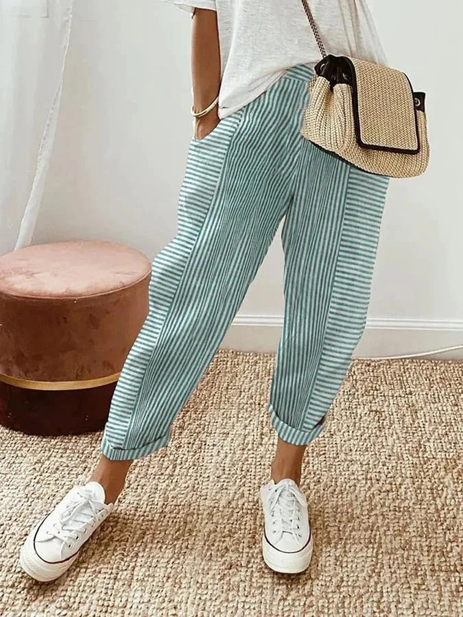 Savannah | Striped Cropped Pants