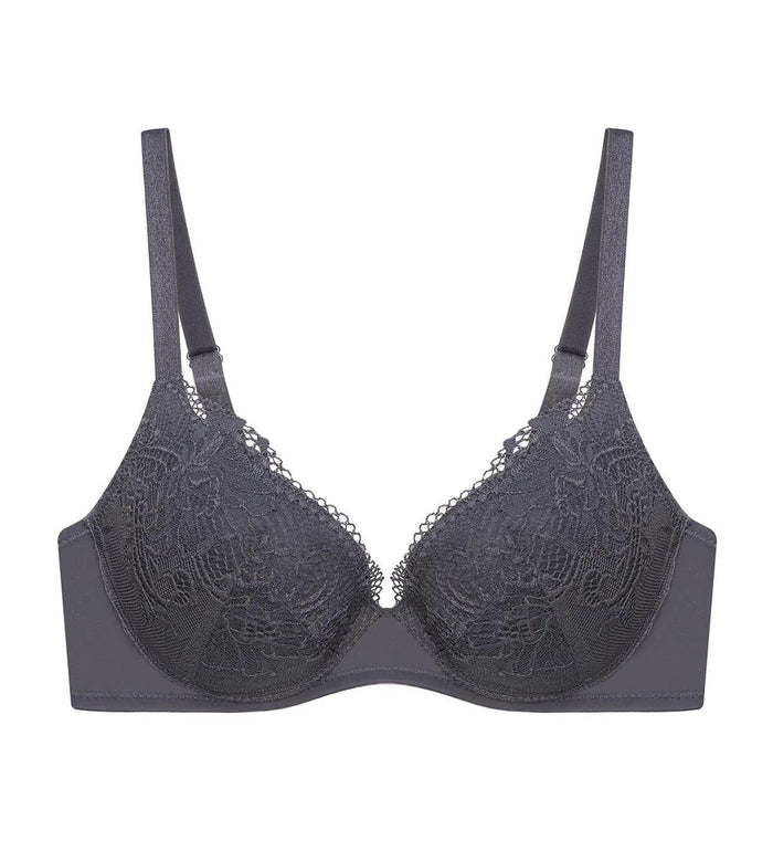 SIMPLY STYLE LARKSPUR WIRED PADDED HALF CUP BRA - PEBBLE GREY