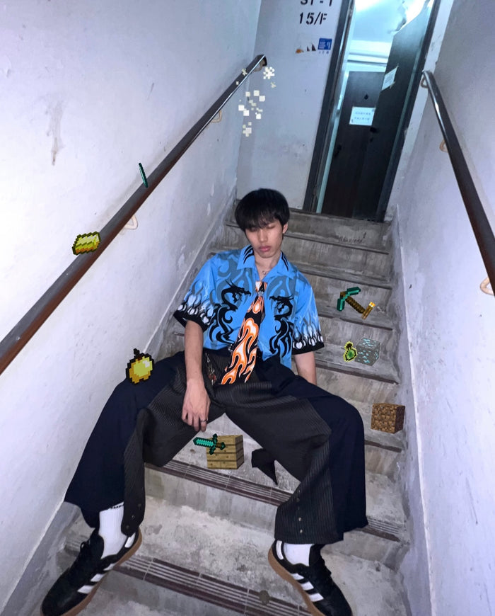 Vintage Flame Shirt Set ⊹₊🔥⋆。°✩