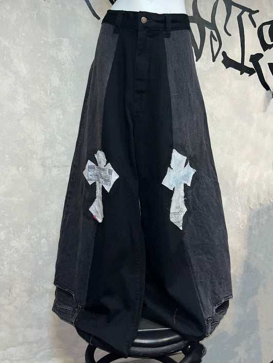 Remake Vintage Jeans (Cross On Knee//Stamped)35” #REJCOKS03