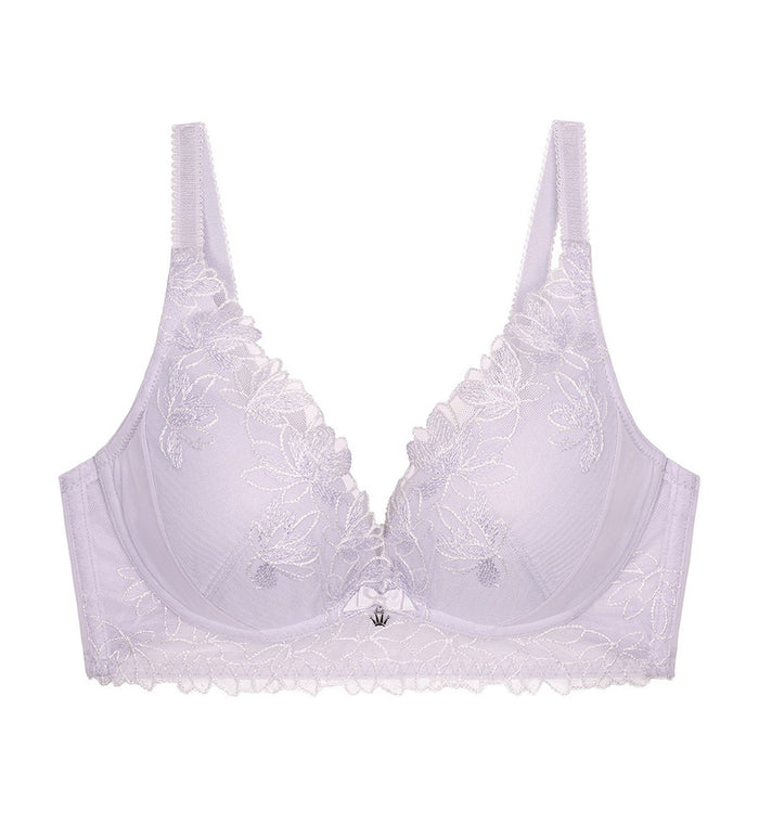 AQUA ACACIA NON-WIRED PUSH UP DEEP V BRA - MISTY LILAC