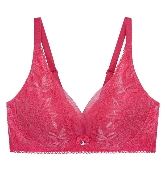 AQUA BLOOM NON-WIRED PUSH UP DEEP V BRA - RIPE RASPBERRY