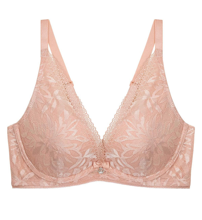 AQUA BLOOM WIRED PUSH UP DEEP V BRA - SOFT MAUVE