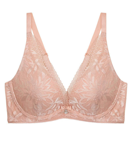 AQUA BLOOM WIRED PUSH UP DEEP V BRA - SOFT MAUVE