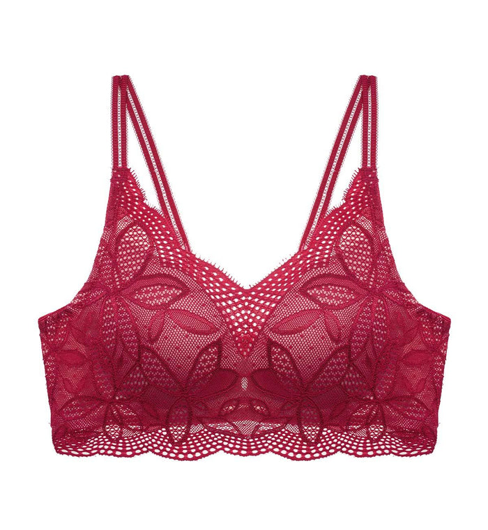AQUA JADE NON-WIRED PUSH UP DEEP V BRA - ROSSO MASAI