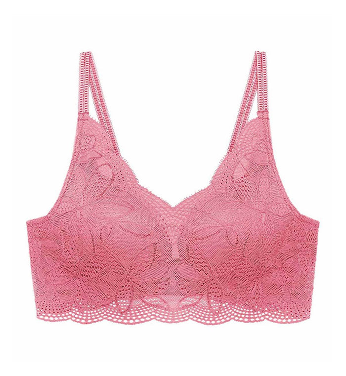 AQUA JADE NON-WIRED PUSH UP DEEP V BRA - INDIAN ROSE