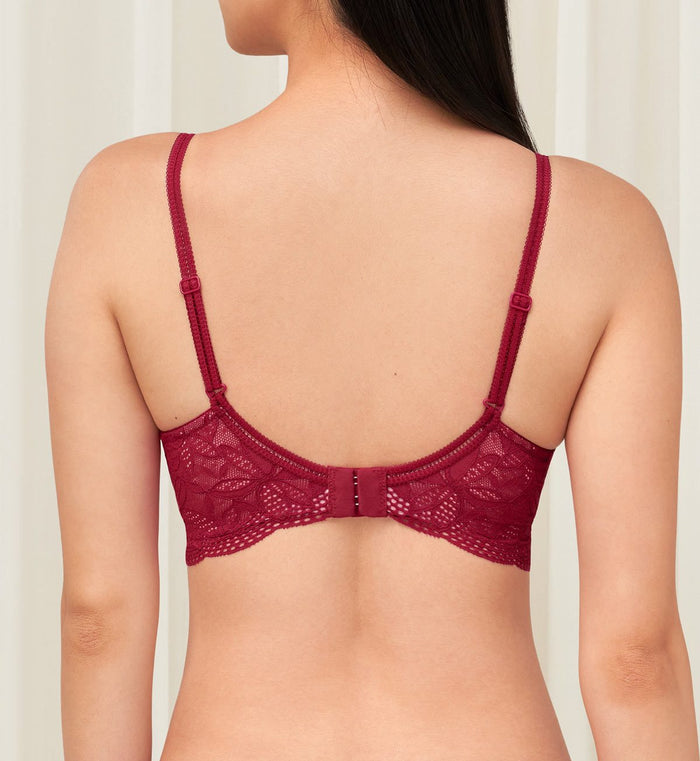 AQUA JADE NON-WIRED PUSH UP DEEP V BRA - ROSSO MASAI