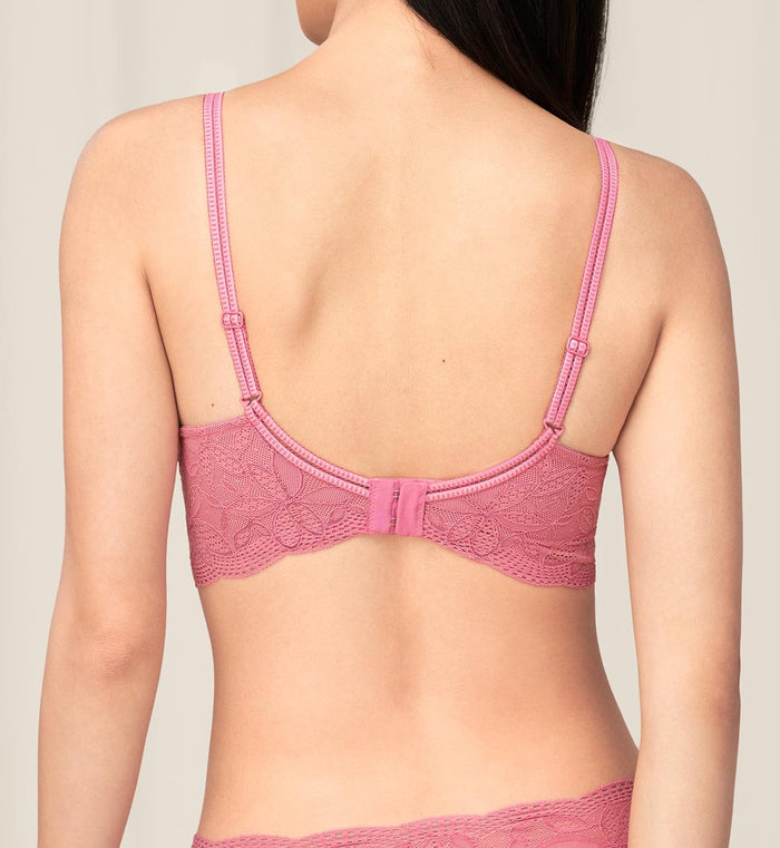 AQUA JADE NON-WIRED PUSH UP DEEP V BRA - INDIAN ROSE