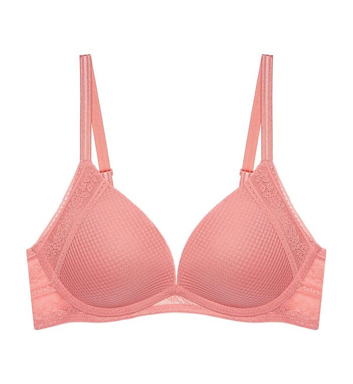 AQUA LUCKY NON-WIRED PUSH UP BRA - PEACH BLOSSOM