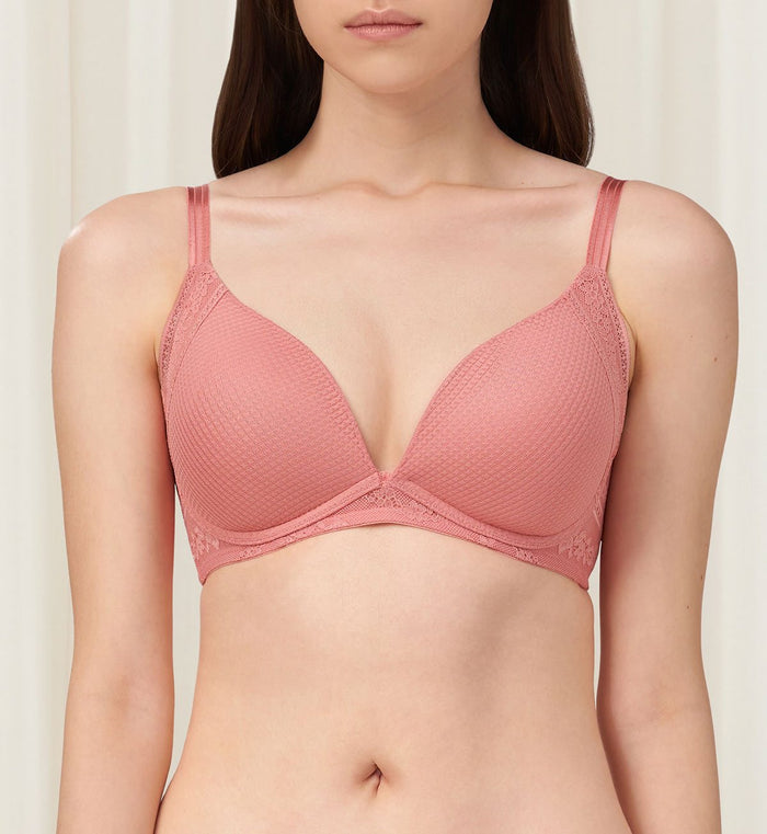AQUA LUCKY NON-WIRED PUSH UP BRA - PEACH BLOSSOM