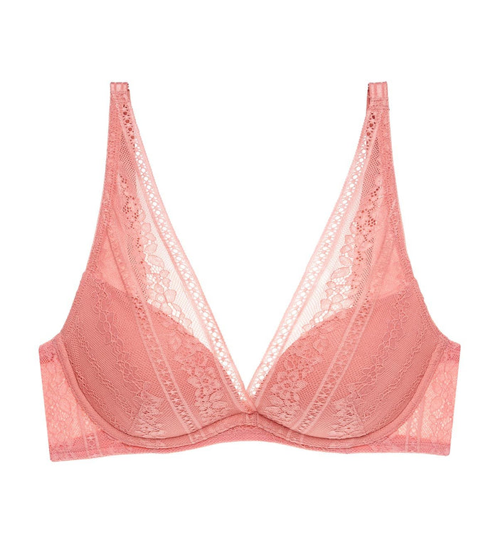 AQUA LUCKY WIRED PUSH UP BRA - PEACH BLOSSOM