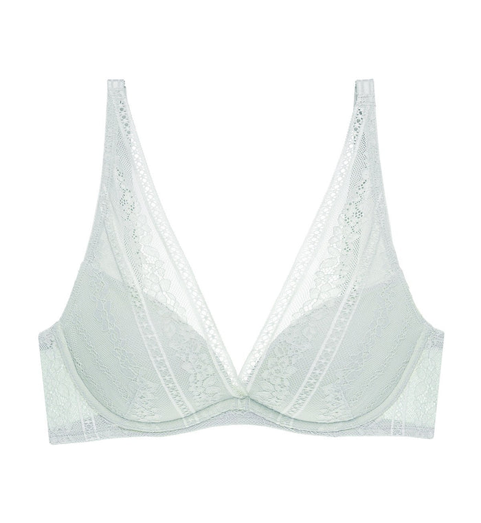 AQUA LUCKY WIRED PUSH UP BRA - FOREST FROST