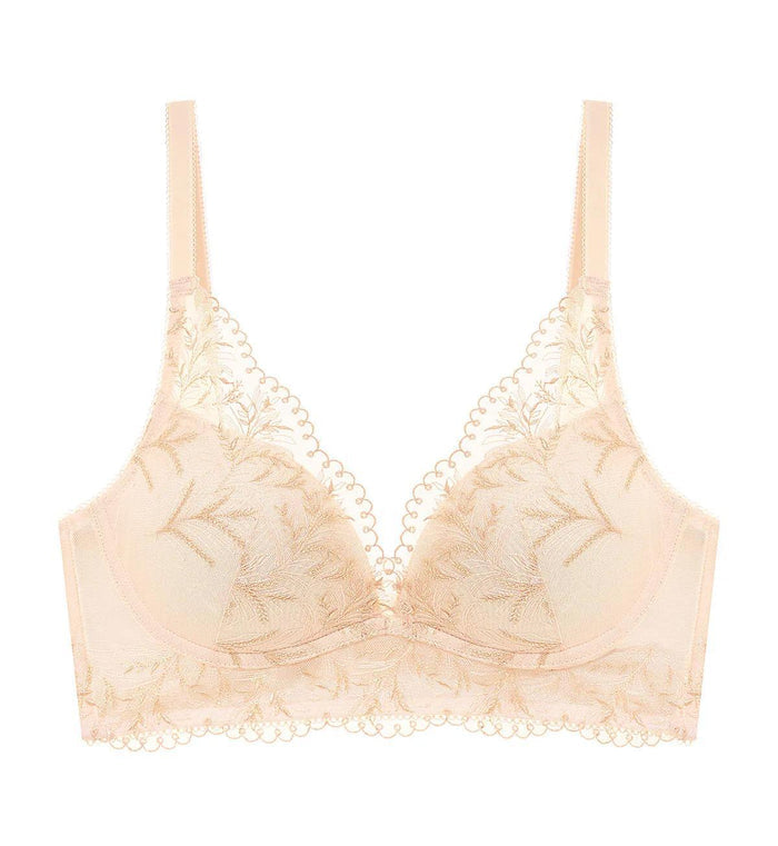 Aqua Lush Non-Wired Push Up Deep V Bra - FRESH POWDER