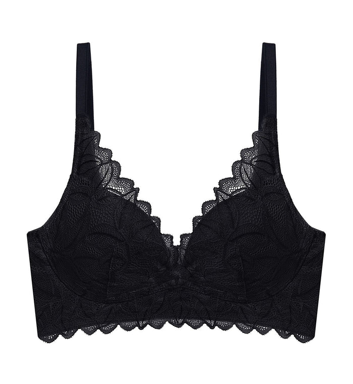 Aqua Organic Non-Wired Push Up Bra - BLACK
