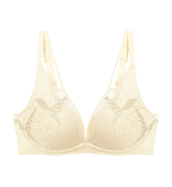 Aqua Paradise Non Wired Push Up Deep V Bra - IVORY