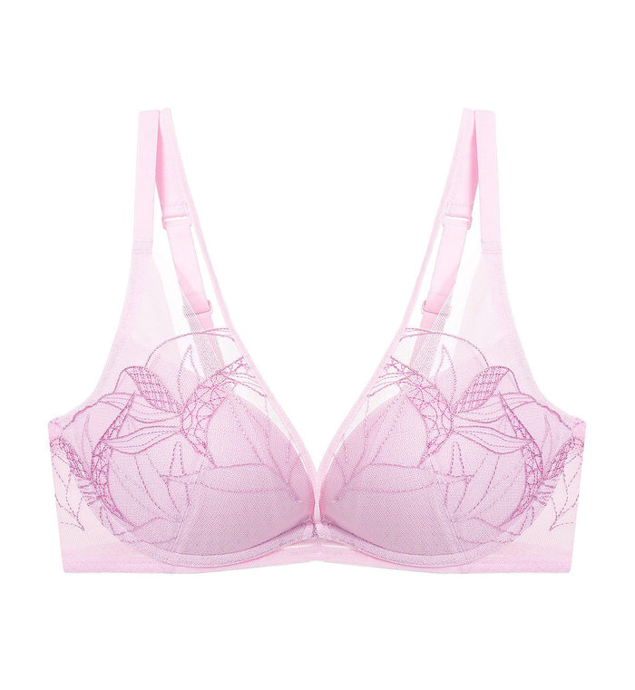 Aqua Paradise Non Wired Push Up Deep V Bra - SPRING MIST