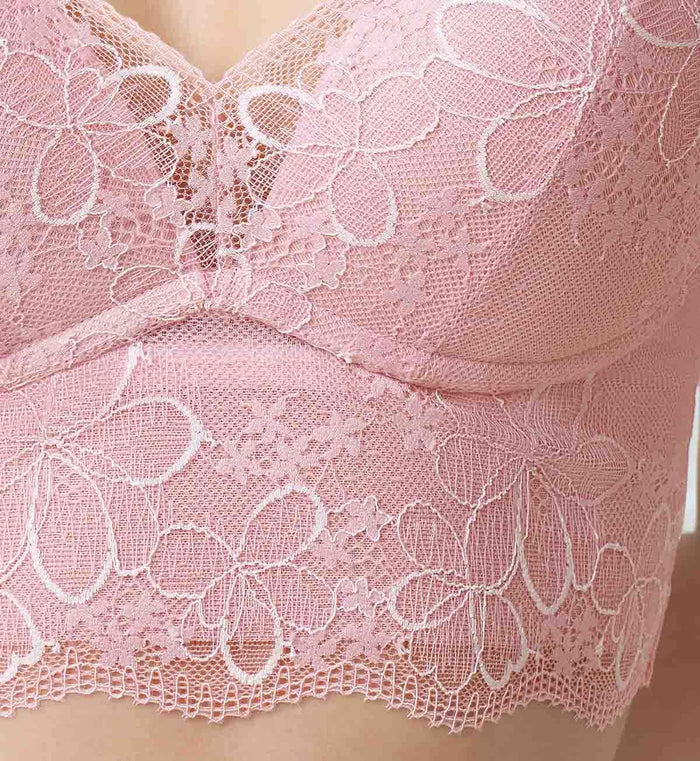 Aqua Plumeria Bustier - OPAL PINK