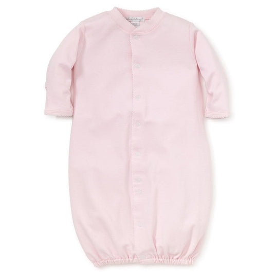 Pink converter gown with pink picot trim made from 100% Peruvian Pima cotton.