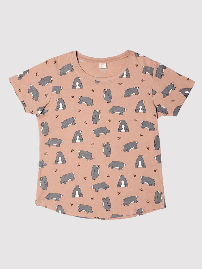 Beary Bear — Ladies Lounge T - Millie + Moose