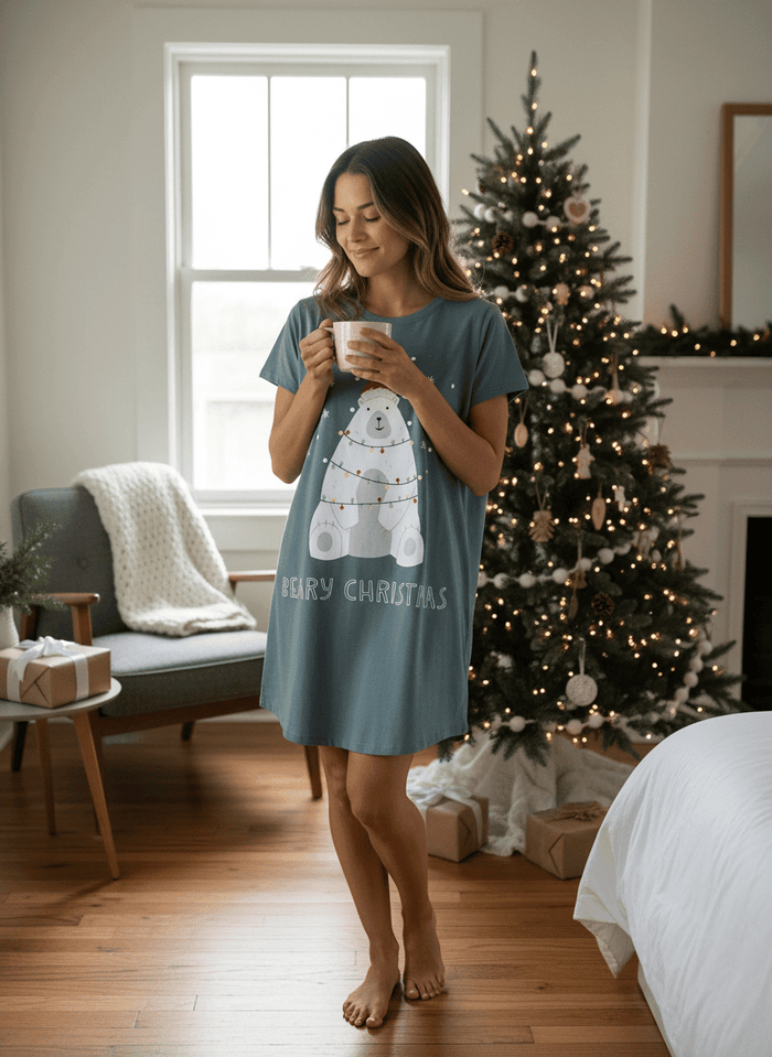 Beary Christmas Ladies Nightshirt - Millie + Moose
