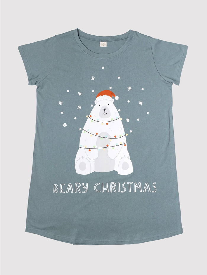 Beary Christmas Ladies Nightshirt - Millie + Moose