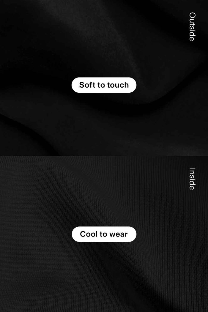 BLOCH Velour Touch Graphite Fabric swatch outside and inside