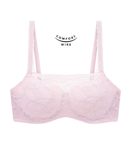 Body Make Up Illusion Lace Wired Padded Bra - PEROLA