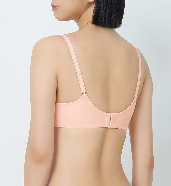 Body Make Up Illusion Smooth Wired Push Up Deep V Bra - POWDER BRUSH