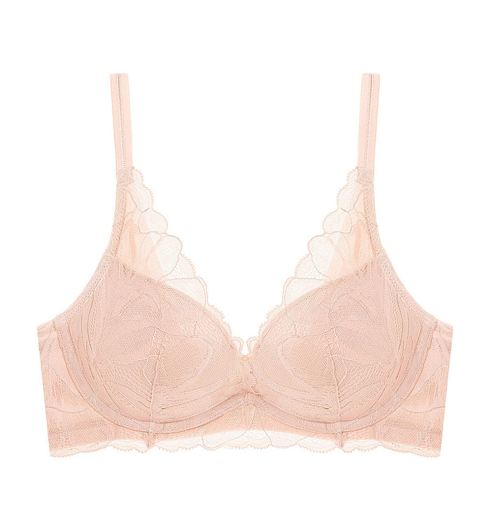 Botanic Wired Push Up Deep V Bra - SOFT MAUVE