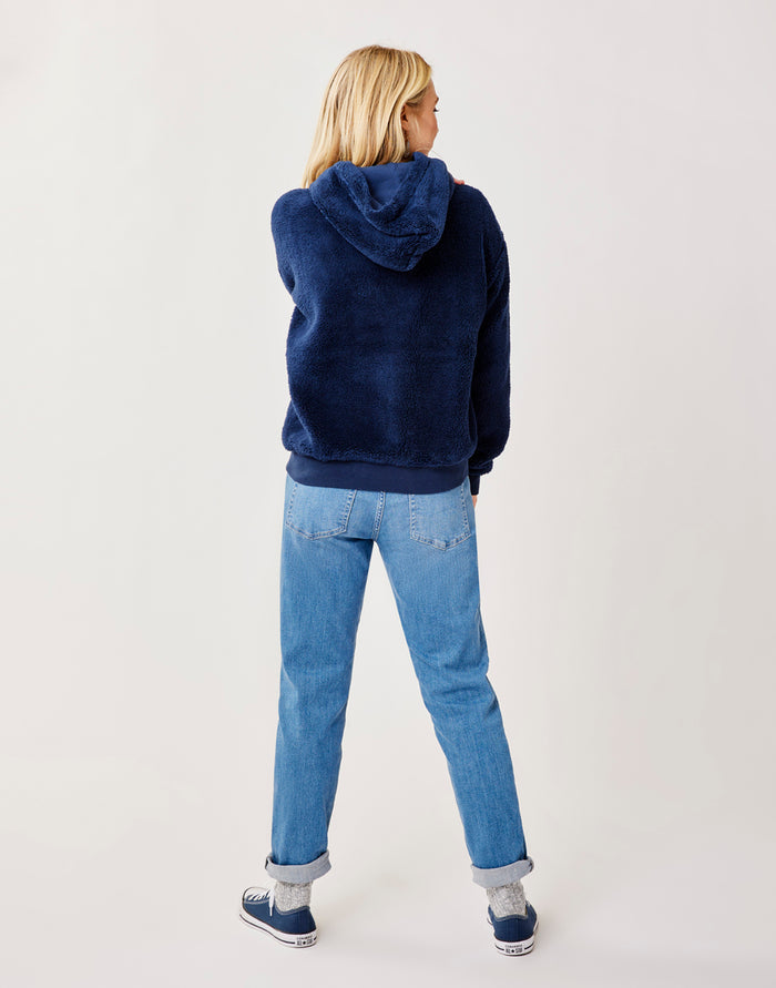 Brie Sherpa Hoodie: Navy