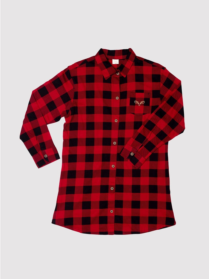 Buffalo Plaid Button Nightshirt - Millie + Moose